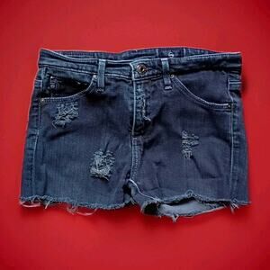AG Adriano Goldschmied Jean Shorts Black Distressed Daisy Dukes Women Sz 25R
